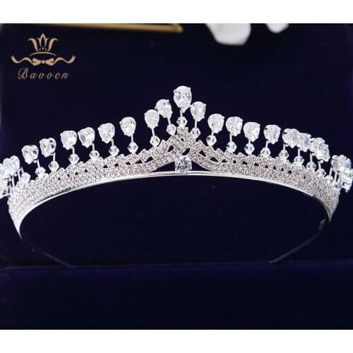 Sparkling Simple Princess Zircon Tiaras Crowns Princess Crystal Wedding Hair Accessories Hairbands Headpieces
