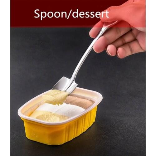 Creative watermelon spoon soup spoon 304 stainless steel spoon square shovel spoon ice cream spoon coffee spoon dessert spoon