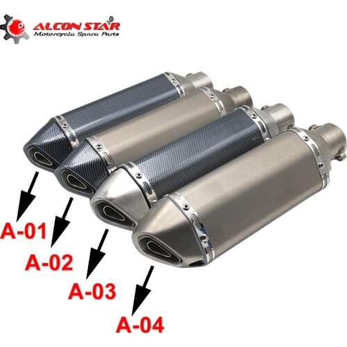 Alconstar- Universal Motorcycle Dirt Bike Exhaust Escape Modified Scooter Ak Exhaust Muffle Fit for Most Motorcycle ATV ER6N CBR
