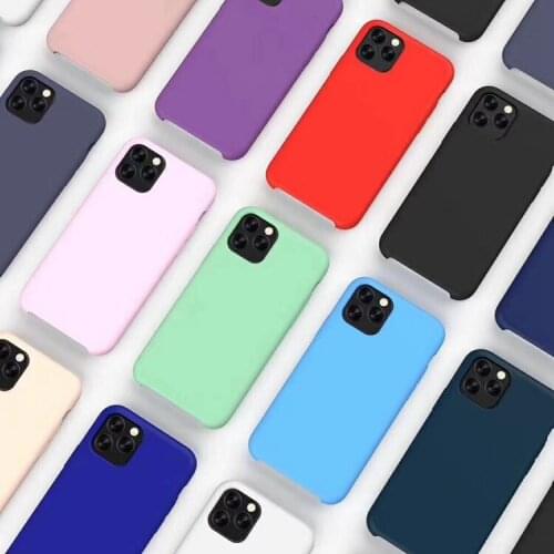 High quality Liquid Silicone Case For iPhone 12 11 Pro Max SE20 X XR XS Max 8 7 Plus Color Mobile phone luxury Silicone Cover