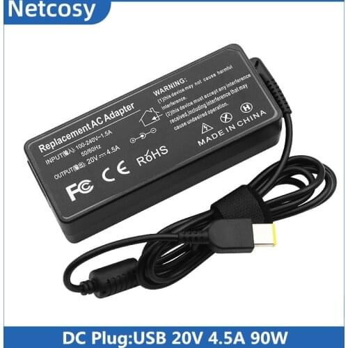 20V 4.5A 90W USB Laptop AC Adapter Power Charger For Lenovo T440P T440S E431 E531 K4450 K350 B40-80 E550 E435 K4350 A4400U Z410
