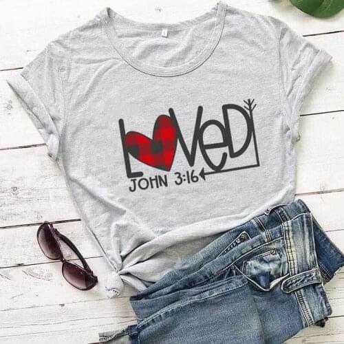 Plaid Splicing Loved Arrow O-Neck T-Shirt Valentines Day Tee New Arrival Womens Funny Casual 100%Cotton Valentines Day T-Shirt