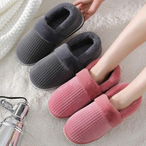 2021 Winter mens slippers Soft short plush comfort House slippers silp on cotton platform Mens slippers outdoor