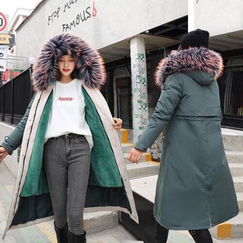 Winter Jacket Women Hooded Fur Collar Parkas Long Jacket Women Thick Plus Velvet Parkas Women Plus Sizes Winter Coat And Jackets