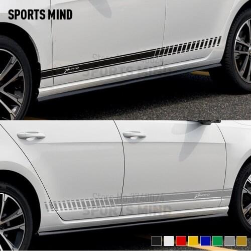 1 Pair Customizable Car Styling For Fiat Punto GT Abarth Evo Grande Punto Accessories Door Side Strip Car Decal Sticker