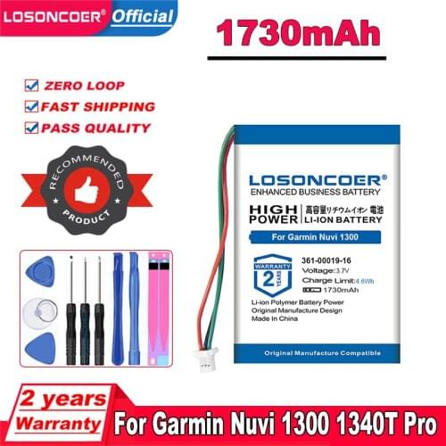 1730mAh 361-00019-16 Battery For Garmin Garmin Edge 605 705,1340T Pro,1350,1350T,1370,1370T,1375T,1390,1390T,GPS 361-00019-12