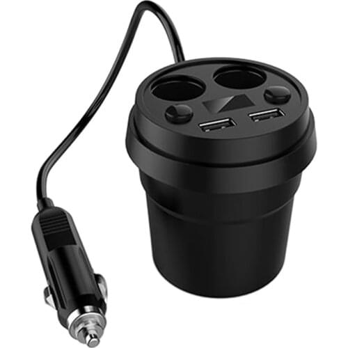 3.1A/80W Dual USB Charger Car Adapter With 2 Socket Splitter Cigarette Lighter