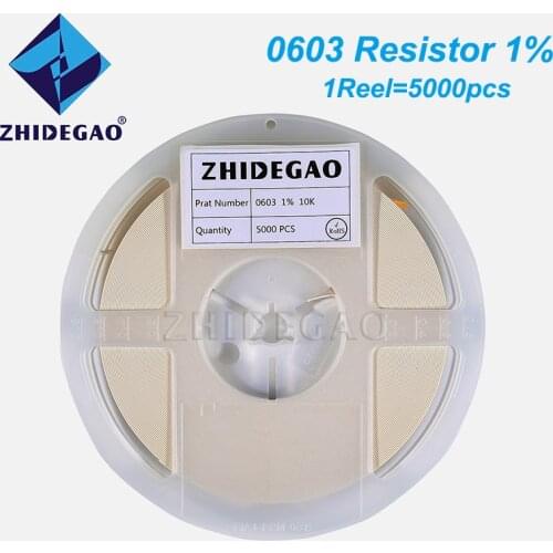 5000PCS 0603 SMD Resistor Accuracy 1% 0 ohm ~ 10M ohm 1K 1.2K 10K 100K 0 1 10 100 150 120 330 ohm 1R 10R 100R 150R 120R 330R