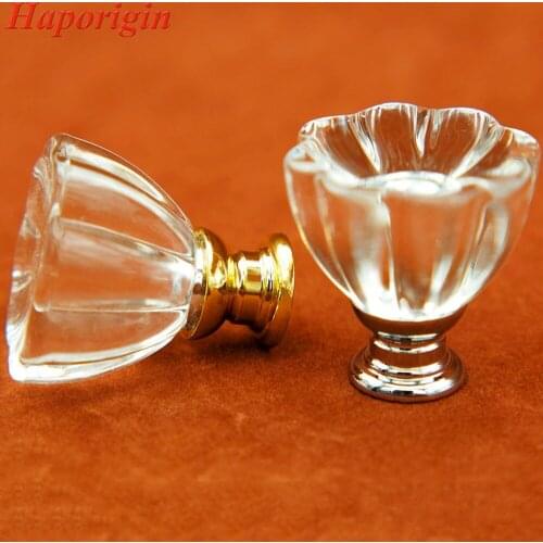 5x K9 Flower Clear Crystal Cabinet Drawer Knob Furniture Handles Glass Wardrobe Pulls Cupboard Hardware Dresser Shoes Box Knobs
