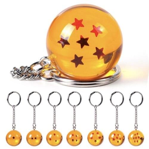 Anime Dragon Ball Series Keychain Charms Accessories 1 2 3 4 5 6 7 Star Dragon Balls Keyring Cosplay Pendant Holder Toys Gift