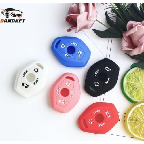 Dandkey 3 Buttons Silicone Key Shell Case For BMW X3 X5 Z3 Z4 3 5 7 SERIES E38 E39 E46 E83 1998-2005 Styling FOB Set Protective