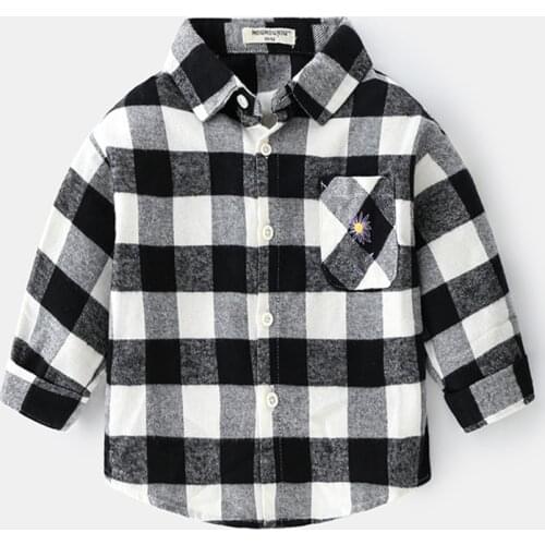 Kids Plaid Shirt Childrens Cotton Outfit Childrens Shirts Baby Boys Girls Blouse Top Baby Clothing Autumn Baby Clothes 2021 30