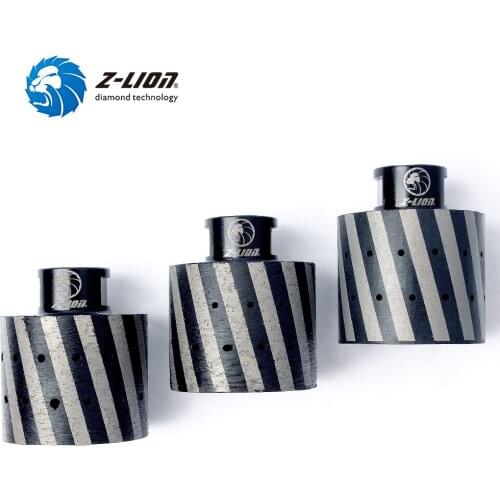 Z-LION 50mm 3PCS Diamond Drum Wheel Coarse Grinding Zero Tolerance Resin Filled 5/8-11 for Polishing Granite Stone Sink Hole