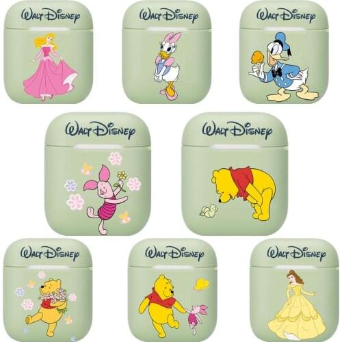 Disney Cartoon Winnie Bear Donald Duck Princess White Soft Silicone Cases For Apple Airpods 1/2 Protective Case Bluetooth Wirele