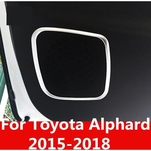 For Toyota Alphard 2015-2018 styling detector Inside Audio Speak Sound lamp trim Stainless Steel Interior decoration Accessories