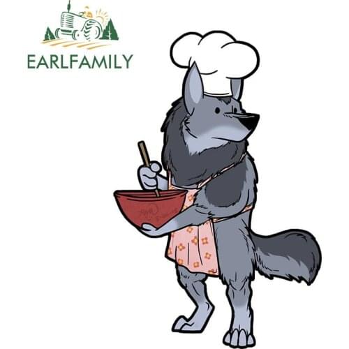 EARLFAMILY 13cm x 8.5 for Master Chef Furry Wolf Car Stickers Fashion Sunscreen Decals Windshield Waterproof Vinyl Car Wrap