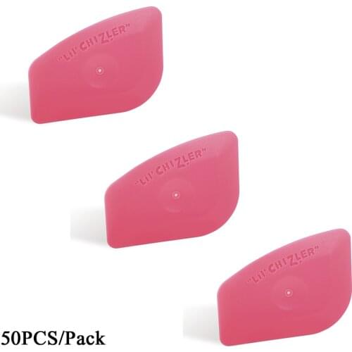 EHDIS 50Pcs Pink Vinyl Film Tinting Scraper Squeegee Car Motorcycle Window Tint Vinyl Wrap Tool Auto Lil Chizler Plastic Scraper