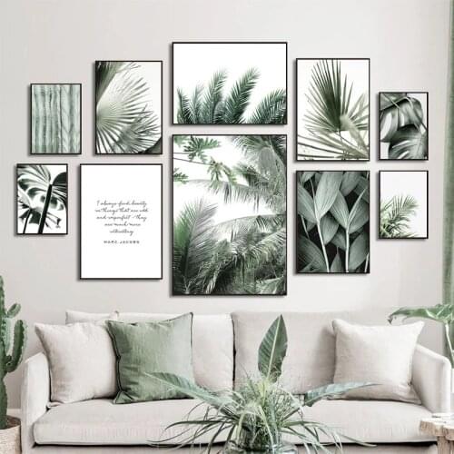 Toile Avec Plante Tropicale Verte, Peintures Murales, Feuille De Bananier Monstera, Affiches D'Art Nordique, ImpriméS, Images Mu