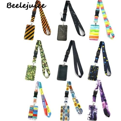 Art Key Chain ID Card Holder webbings ribbons Neck Strap for Phone Keys ID Card Cartoon Lanyards Decorations Students Gifts