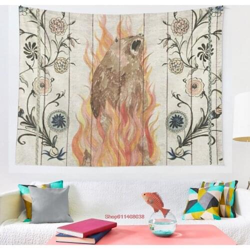 Midsommar Bear Painting tapestry Art Tapestry Ins Tapestry Household Bedside Decoration Cloth Hanging Tapiz