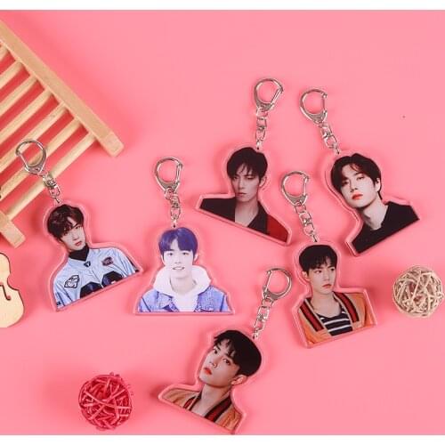 Chen Qingling Fashion Multiful HD Keychain Double Sides key ring O Key Chain Wang Yibo Xiaozhan