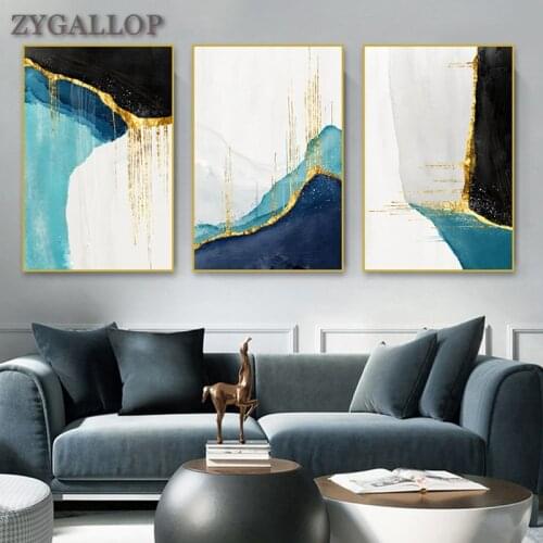 Nordic Abstract Wall Art Canvas Painting Three Color Blocks Wall Posters and Prints Living Room Unique Decoration Picture Cuadro
