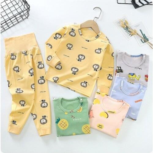 2021 Autumn Clothes Baby Girl Outfit Warm Childrens Long Sleeve Suit 100% Cotton Boys Winter Pajamas Lovely Newborn Set