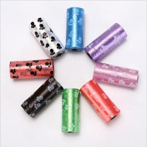 Pet Supply 10Rolls 150pcs Printing Cat Dog Poop Bags Outdoor Home Clean Refill Garbage Bag