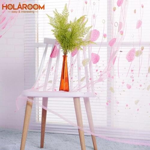 Leaves Sheer Curtain Tulle Window Treatment Voile Drape Valance Tortoise Leaves Beautiful Printed Tulle For Living Room Decor