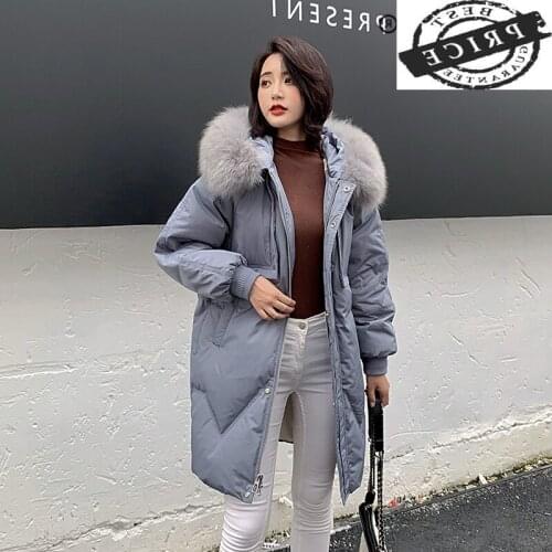 Natural Racoon 2021 Fur Duck Down Jacket Women Winter Long Coats Plus Size Womens Park Abrigos Mujer Outwear B12R02022