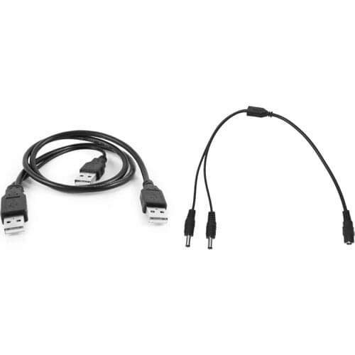 1 Pcs USB 2.0 a To a 3A Male Y Splitter Data Cable & 1 Pcs DC Power Jack CCTV Camera Splitter Cable