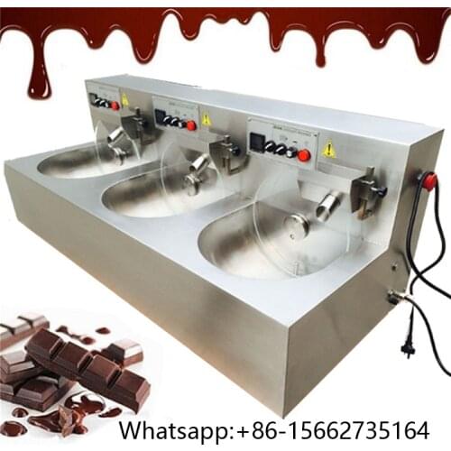 Independent working 24 kg chocolate melting pot tank melter machine chocolate tempering machine with 3 tanks