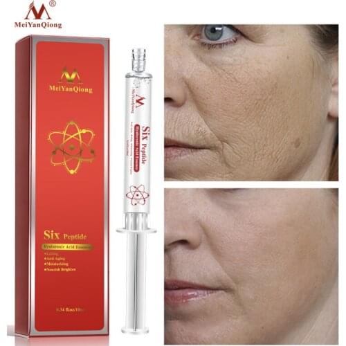 Hyaluronic Acid Face Serum Six Peptide Anti-Aging Shrink Pore Moisturizer Essence Cream Shrink Pore Firming Repair Dry Skin Care