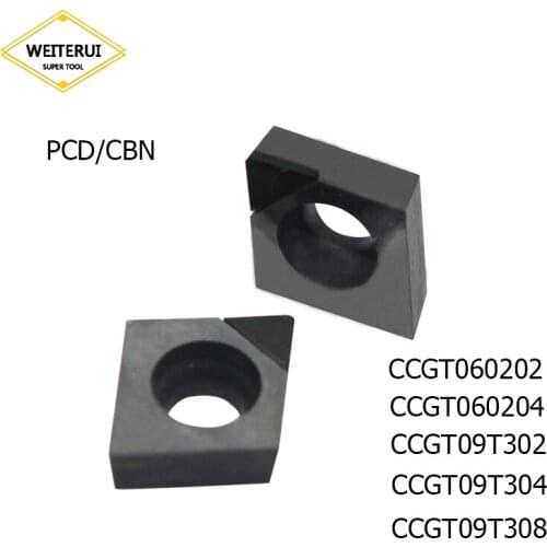 1Pc CCGT060202 CCGT060204 CCGT09T302 CCGT09T304 CCGT09T308 PCD CBN Diamond Inserts Blade Internal Turning Tool Lathe Tool CNC