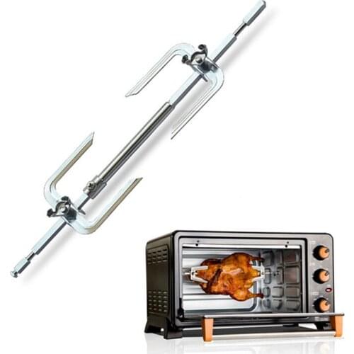 Rotating Barbecue Fork Stainless Steel Indoor BBQ Fork Rotating Oven Barbecue Accessories Kitchen Cooking Tools
