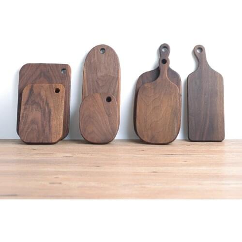 Japanese black walnut cheese board special-shaped cutting boards solid wood rootstock hole wood board kitchen stuff