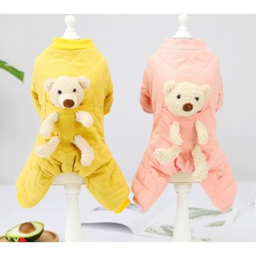 Funny Small Pet Dog Clothes Winter Puppy Jumpsuit Suit Chihuahua Teddy Bear Maltese Yorkshire Shih tzu Cute Cat Warm Clothing