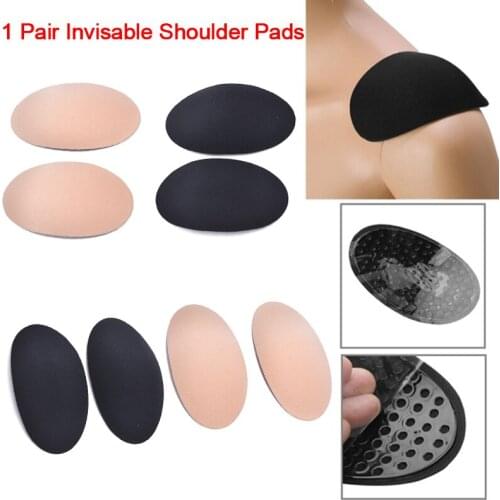 1 Pair Soft Foam Padded Shoulder Push-up Cushions Reusable Self-Adhesive Non-slip Shoulder Enhancer Clothes Sewing Accessories