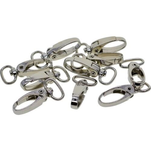 10 pcs Durable Swivel Clips Hooks Metal Key Ring Lobster Clasps DIY Jewelry Making