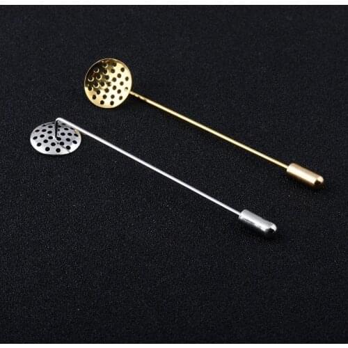 100Piececs/Lot Gold/Silver Color Metal Safety Pins Hand DIY Brooch 1.4X7CM Pin Handmade Wedding Boutonniere Material Accessories