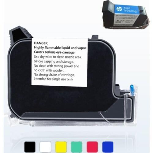 12.7mm HP JS12 Quick Dry Ink Cartridge for Handheld Inkjet Printer Black Red Green Blue White Yellow Cartridge