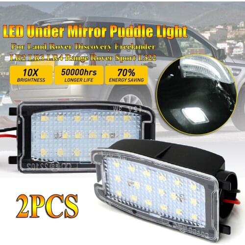 2Pcs LED Under Mirror Puddle Light For Land Rover Discovery Freelander LR2 LR3 LR4 Range Rover Sport L322 Puddle Lamp