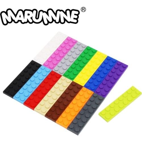 Marumine Building Bricks 2x8 Dots Plate 20PCS 3034 Creator MOC Blocks Bulk Parts Accessories Educational DIY Toys for Kids