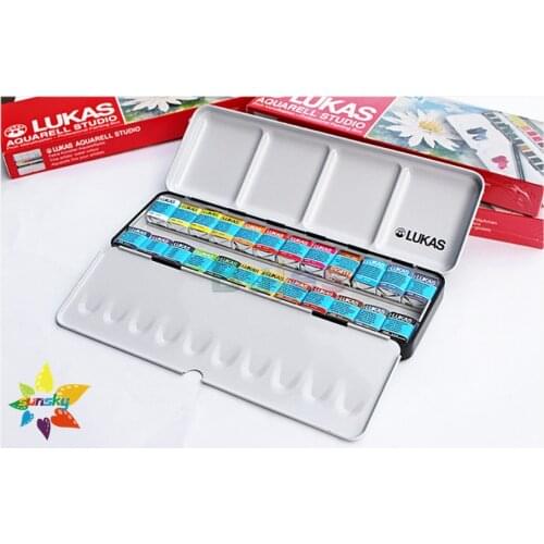 LUKAS 24 color Solid watercolor pigment set transparent pigment portable watercolor painting set professional art supplies