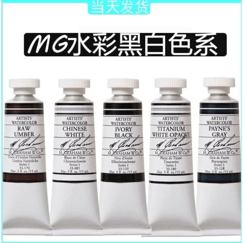 American Artist Grade MG Watercolor 24 Color Solid Tube 15ml Black And White Series