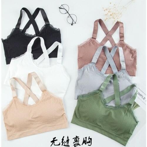 3D Sexy Lingerie Seamless Sport Bra Backless Strapless Top Bra Push Up Bralette Brassiere Women Underwear girl sports Sleep vest