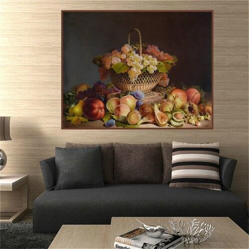 Retro Oil Canvas Painting Art Print Picture Fruits Still Life Handpainted Poster Painting for Living Room Wall Art Cuadros Decor