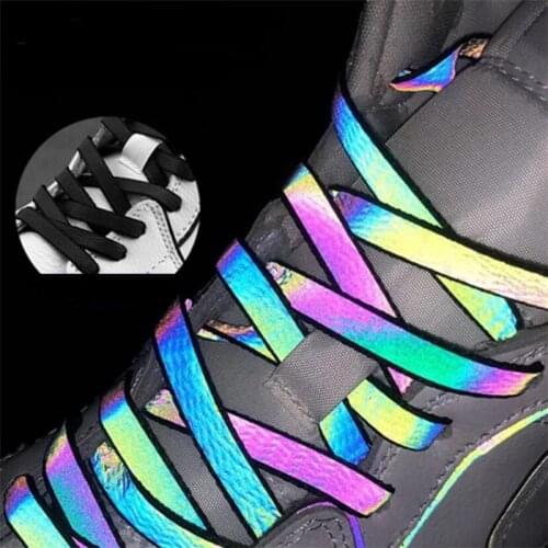 120CM Holographic Reflective Shoelace Rope Women Men Glowing In Dark Shoe Laces For Sneakers Sport Shoes Rope Bootlaces