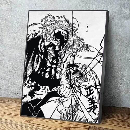 HD Prints Home Decor Black Line Dragon Painting Poster Anime Cool Gift Wall Art Canvas Modular Frame Pictures For Living Room
