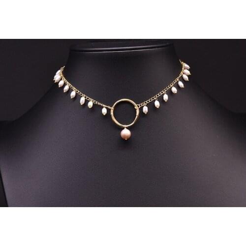 Korean Style Natural Fresh Water Pearl Choker Necklace For Women Wedding Engagement Gift Fine Original Design Handmade Jewelry